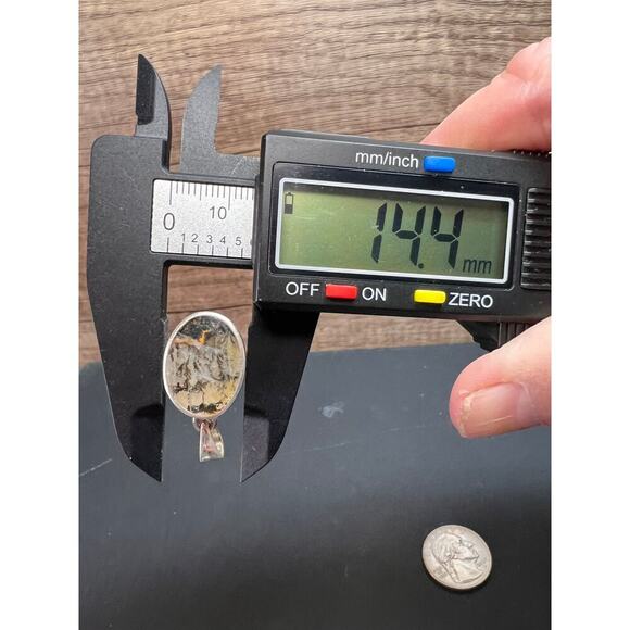 NEW Dendretic agate gemstone sterling silver pendant - Picture 9 of 11